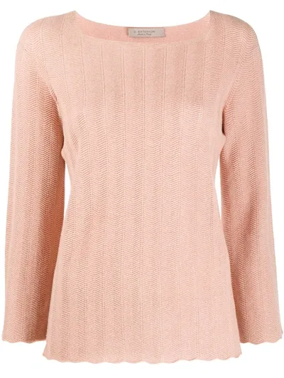 D-exterior Knitted Long-sleeve Jumper In Pink