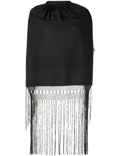 Loewe Black Backless Fringe Top