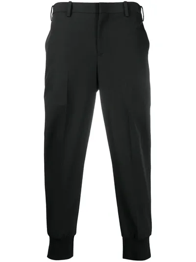 Neil Barrett Slim Cropped Trousers In Black