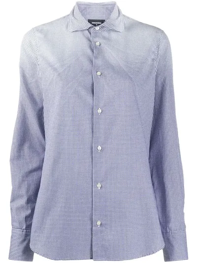 Dsquared2 Ombré-effect Gingham Shirt In Blue