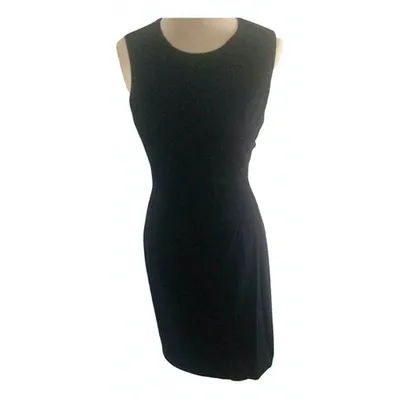 Pre-owned Jil Sander Wool Mid-length Dress In Black