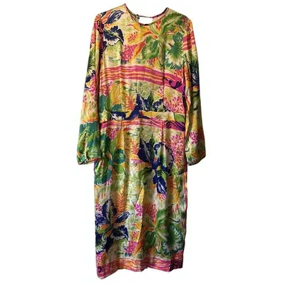 Pre-owned By Malene Birger Silk Mid-length Dress In Multicolour