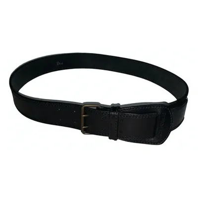 Pre-owned Dior Leather Belt In Black