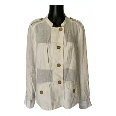 Pre-owned Comptoir Des Cotonniers Linen Jacket In White