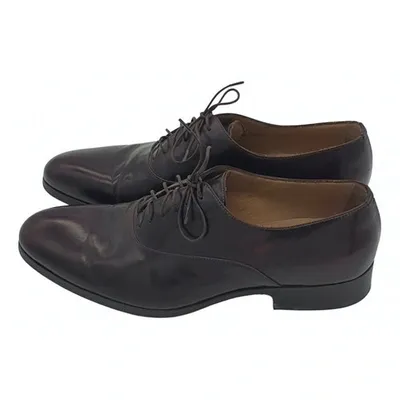 Pre-owned Giorgio Armani Leather Lace Ups In Brown