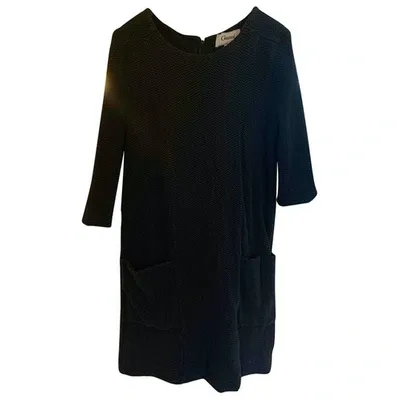 Pre-owned Ganni Mini Dress In Black