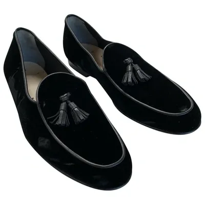 Pre-owned Tom Ford Velvet Flats In Black