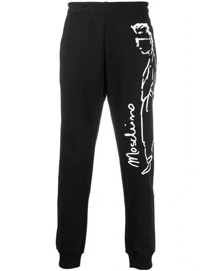 Moschino Character Printed Jogging Pants In Black