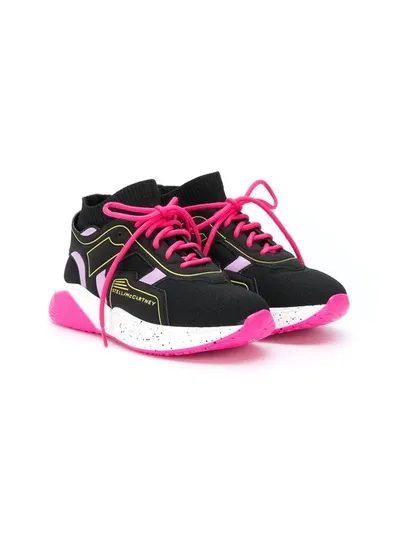 Stella Mccartney Kids' Black Sneakers For Girl With Logo