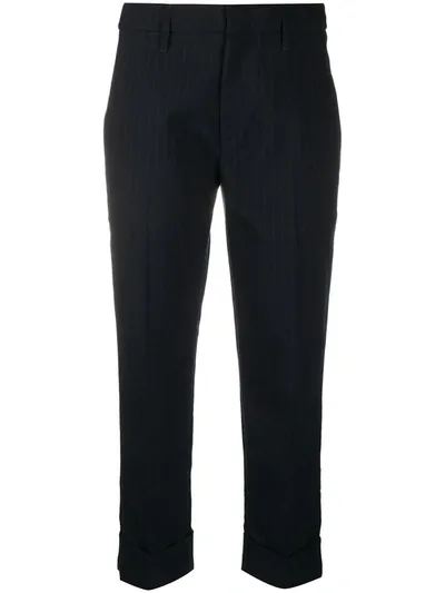 Tela Striped Tailored Trousers In Blue