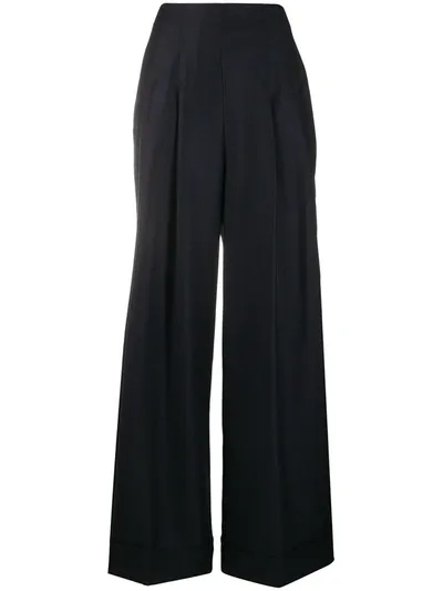 Stefano Mortari Wide Leg Trousers In Blue