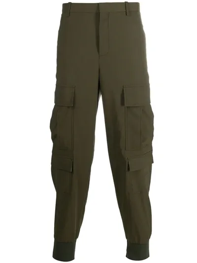 Neil Barrett Tapered Cargo Trousers In Green