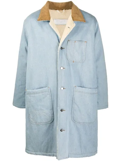 Société Anonyme Button-up Cotton Coat In Blue