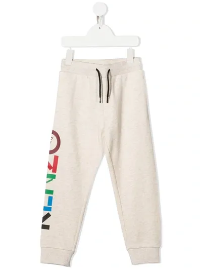 Kenzo Kids' Logo-print Track Pants In Neutrals