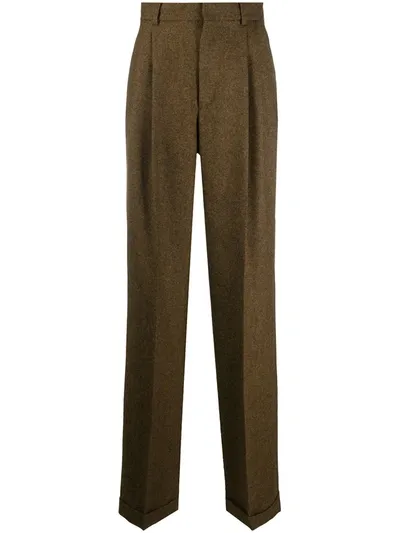 Dsquared2 Pleated High Waist Trousers In Brown