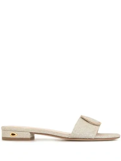 Jennifer Chamandi Andrea Flat Sandals In Silver