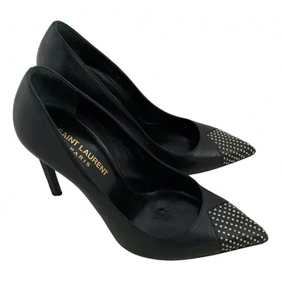 Pre-owned Saint Laurent Leather Heels In Black