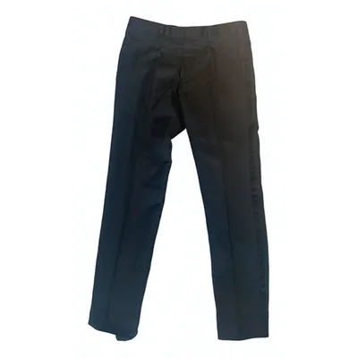 Pre-owned Gucci Silk Trousers In Black