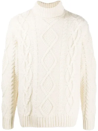 Nudie Jeans Cable-knit Jumper In White