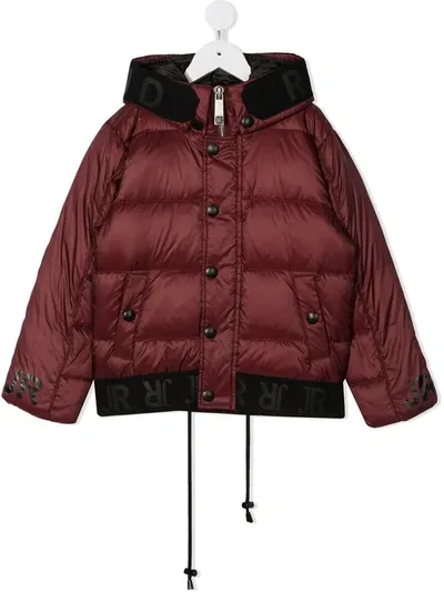 John Richmond Junior Kids' Padded Button Jacket In Red