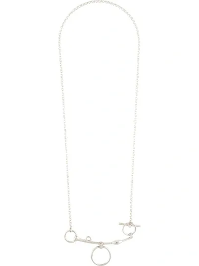 Pre-owned Hermes 2010s  Mors De Bride Long Necklace In Silver