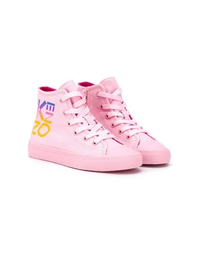 Kenzo Kids' Ventura Canvas High-top Sneakers In Pink