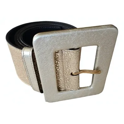 Pre-owned Saint Laurent Leather Belt In Gold