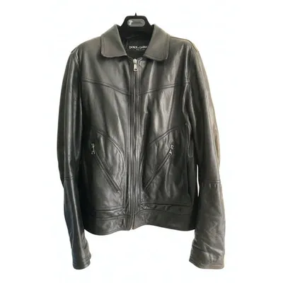 Pre-owned Dolce & Gabbana Leather Jacket In Black