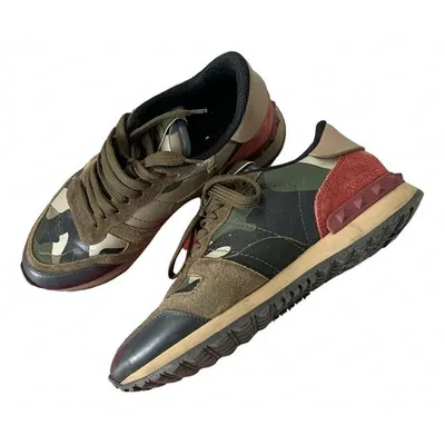 Pre-owned Valentino Garavani Rockrunner Trainers In Green