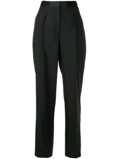 Officine Generale Roxane Pintucked Wool-barathea Cigarette Trousers In Black