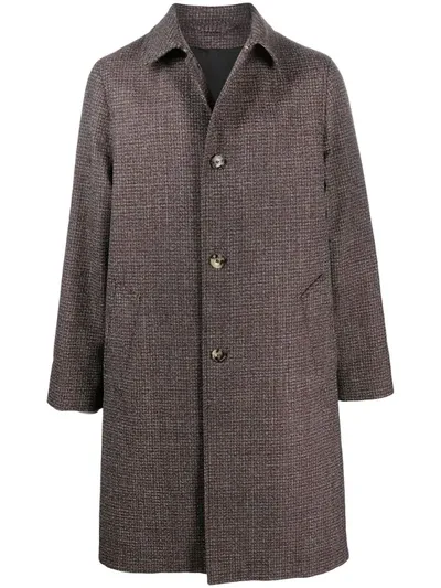 Marni Tweed Single-breasted Coat In Brown