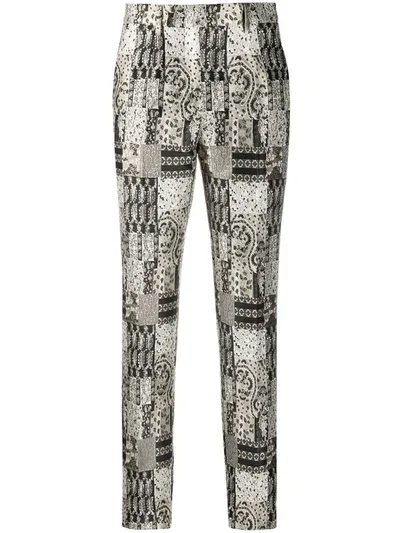 Etro Paisley-print Tailored Trousers In Neutrals