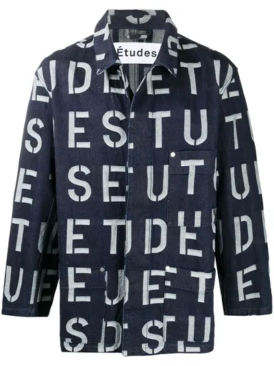 Etudes Studio Repeat Logo Denim Jacket In Blue