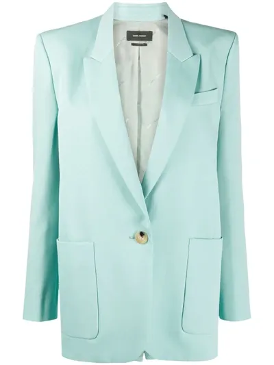 Isabel Marant Boyfriend Fit Blazer In Green