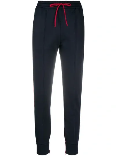 Gucci Web-detail Track Pants In Blue