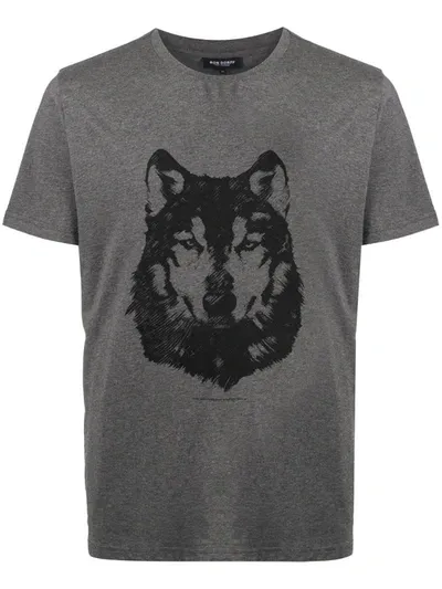 Ron Dorff Wolf Print T-shirt In Grey