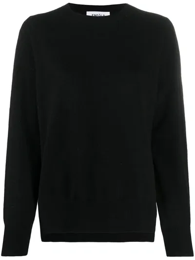 Enföld Mild Rib-trimmed Wool Jumper In Black