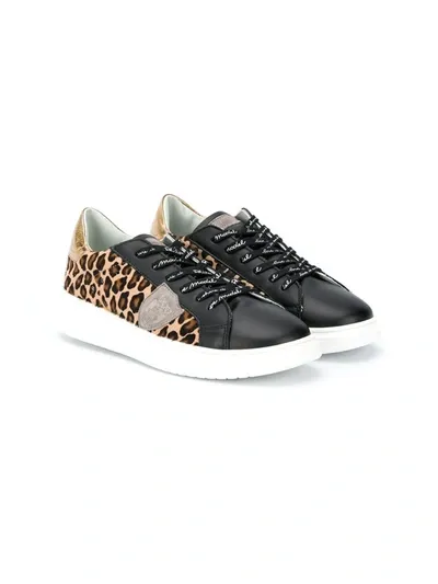 Philippe Model Teen Leopard Print Sneakers In Brown