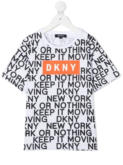 Dkny Kids T-shirt For Boys In White