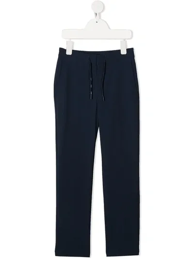 Hugo Boss Kids' Drawstring Straight-leg Trousers In Blue