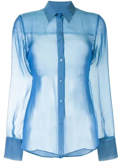 Georgia Alice Sheer Slim Shirt In Blue