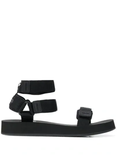 Kenzo Cross Logo Chunky Sandals In Black