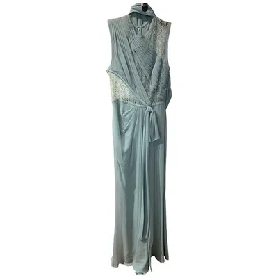 Pre-owned Elie Saab Silk Maxi Dress In Blue