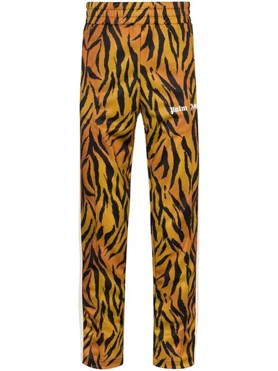 Palm Angels Tiger Side Stripe Track Pants In Orange