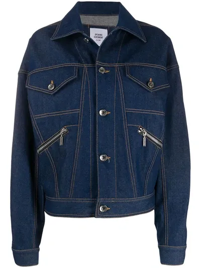 Opening Ceremony Logo Print Denim Jacket In Blue