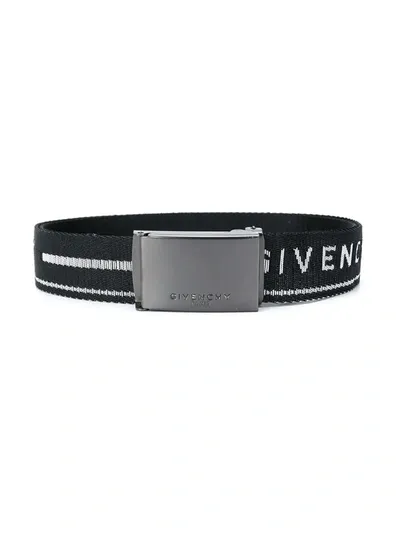 Givenchy Kids' Logo Tape Elasticated Belt In Black