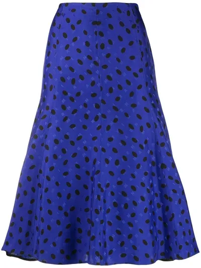 Marni Printed Midi Skirt In Blue