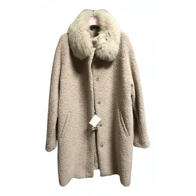 Pre-owned Max Mara Wool Coat In Beige