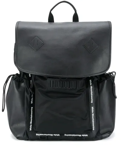 White Mountaineering Panelled Backpack In Black