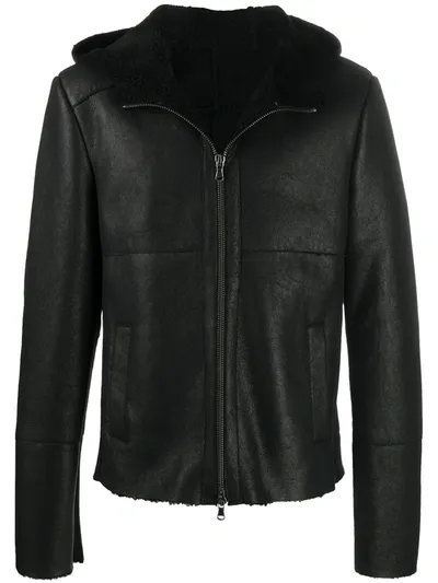 Sword 6.6.44 Shearling Lined Leather Jacket In Black